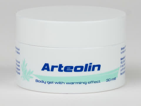 Arteolin testgél tégelye közelről